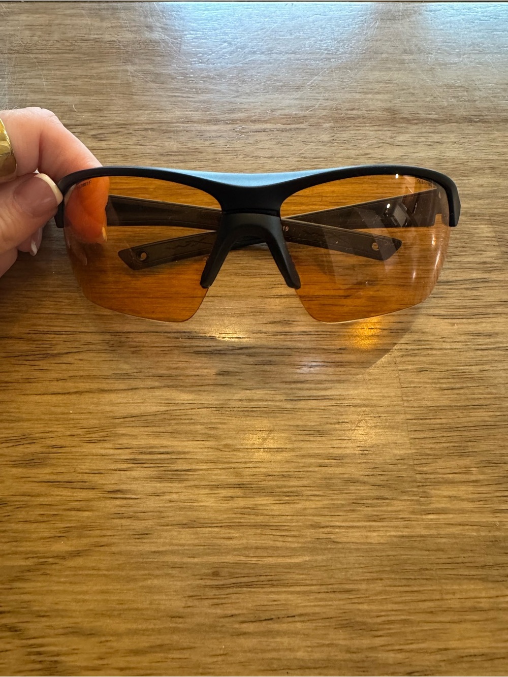 Men's Black Frame Amber Lens Protective Glasses